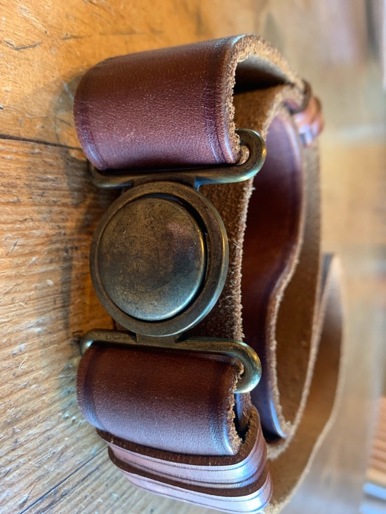 Topshop Accessories - Topshop Brown Leather Belt with Brass Hardware